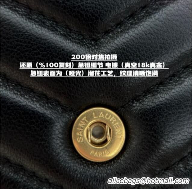 Best Price Saint Laurent Cassandre Matelasse Envelope Chain Wallet in Lambskin 742920 Black 2024 Top Quality