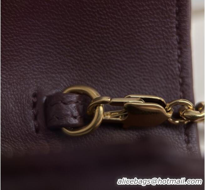 Best Quality Saint Laurent Cassandre Matelasse Envelope Chain Wallet in Lambskin 742920 Burgundy 2024