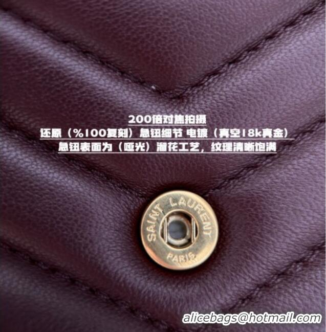Best Quality Saint Laurent Cassandre Matelasse Envelope Chain Wallet in Lambskin 742920 Burgundy 2024