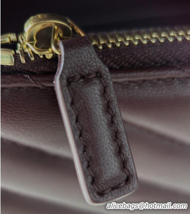 Best Quality Saint Laurent Cassandre Matelasse Envelope Chain Wallet in Lambskin 742920 Burgundy 2024