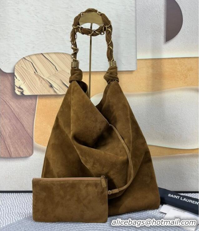 Trendy Design Saint Laurent Amalia Bag in Suede with Chain 834750 Brown 2025