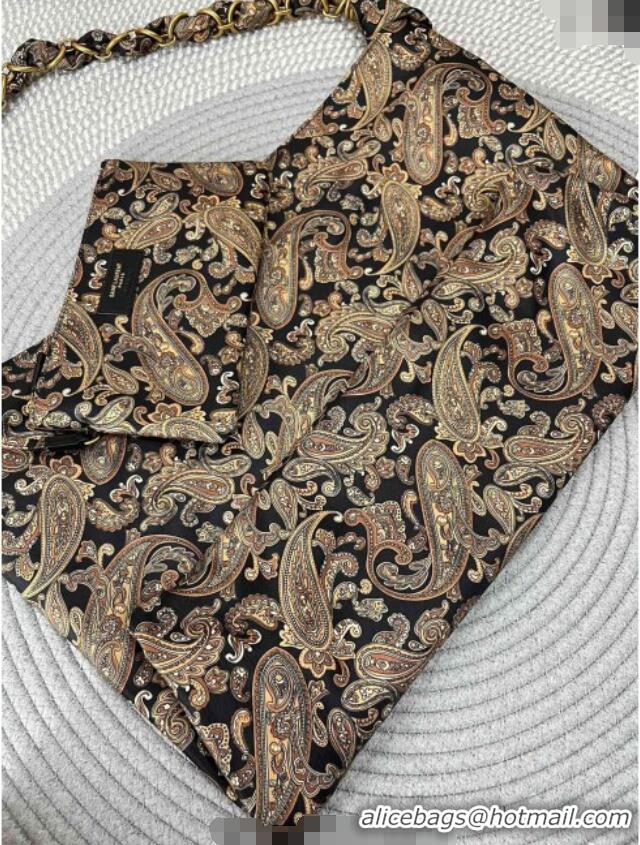 Big Discount Saint Laurent Amalia Bag in Paisley Silk Twilly with Chain 834750 Navy Blue/Multicolor 2025