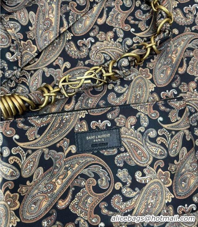 Big Discount Saint Laurent Amalia Bag in Paisley Silk Twilly with Chain 834750 Navy Blue/Multicolor 2025