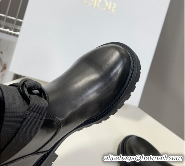 Good Looking Dior D-Major Medium Boots in Calfskin Leather Black D0902 11029024
