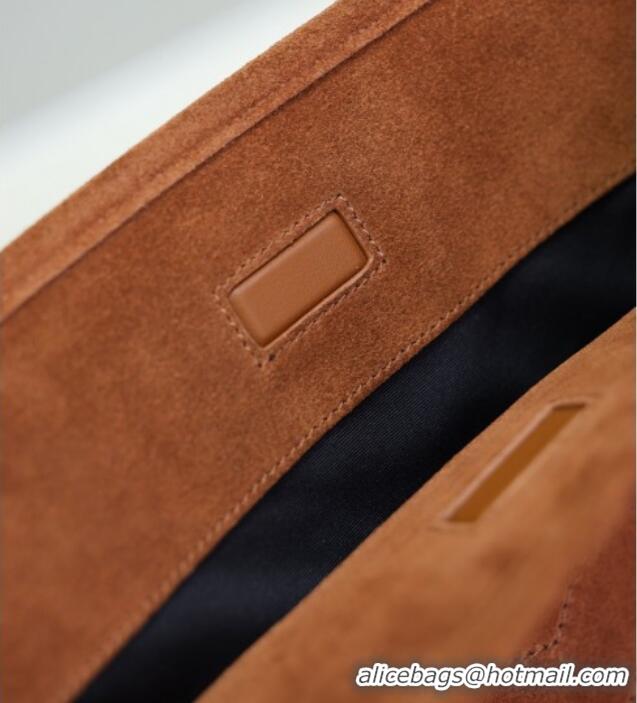 Affordable Price Saint Laurent Niki Supple Bucket Bag in Suede 8443461 Dark Brown 2025