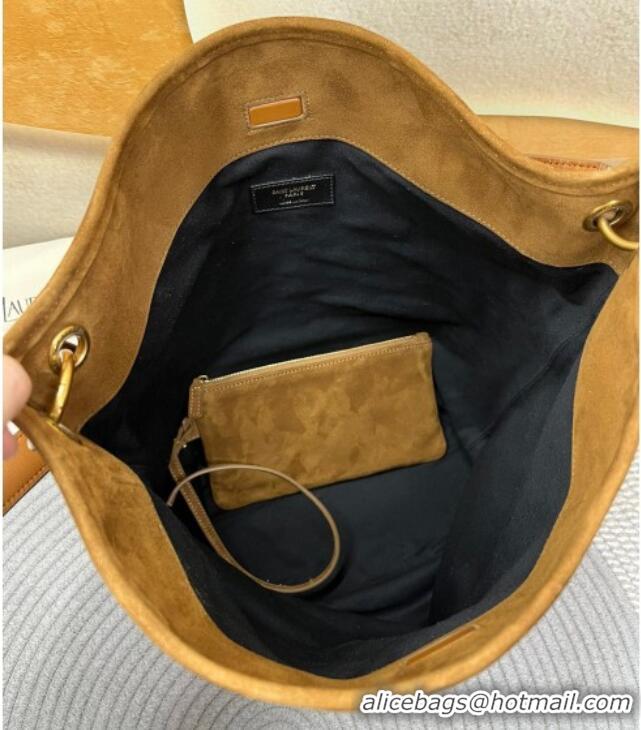 Best Quality Saint Laurent Niki Supple Bucket Bag in Suede 8443461 Brown 2025