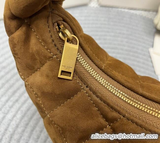 Top Quality Saint Laurent Icarino Mini Bag in Quilted Suede 851689 Brown 2025