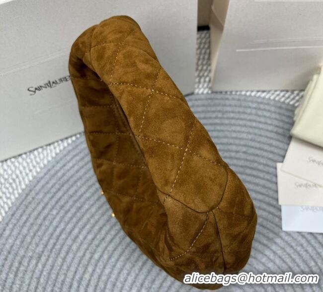 Top Quality Saint Laurent Icarino Mini Bag in Quilted Suede 851689 Brown 2025