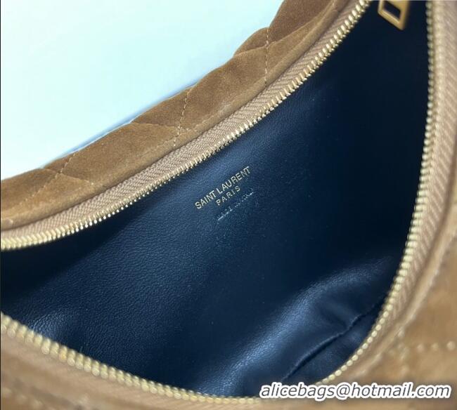Top Quality Saint Laurent Icarino Mini Bag in Quilted Suede 851689 Brown 2025