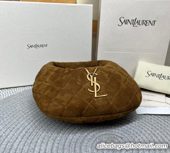Top Quality Saint Laurent Icarino Mini Bag in Quilted Suede 851689 Brown 2025