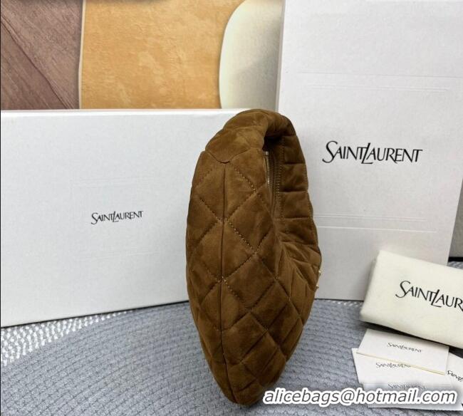 Top Quality Saint Laurent Icarino Mini Bag in Quilted Suede 851689 Brown 2025