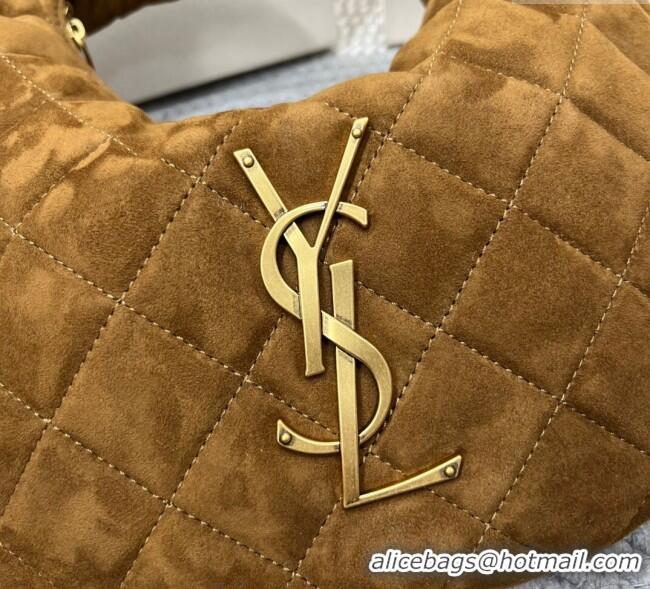 Top Quality Saint Laurent Icarino Mini Bag in Quilted Suede 851689 Brown 2025