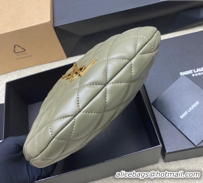 New Design Saint Laurent Icarino Mini Bag in Quilted Nappa Leather 851689 Dusty Green 2025