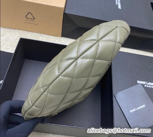 New Design Saint Laurent Icarino Mini Bag in Quilted Nappa Leather 851689 Dusty Green 2025