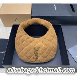Big Discount Saint Laurent Icarino Mini Bag in Quilted Suede 851689 Caramel Cognac Brown 2025