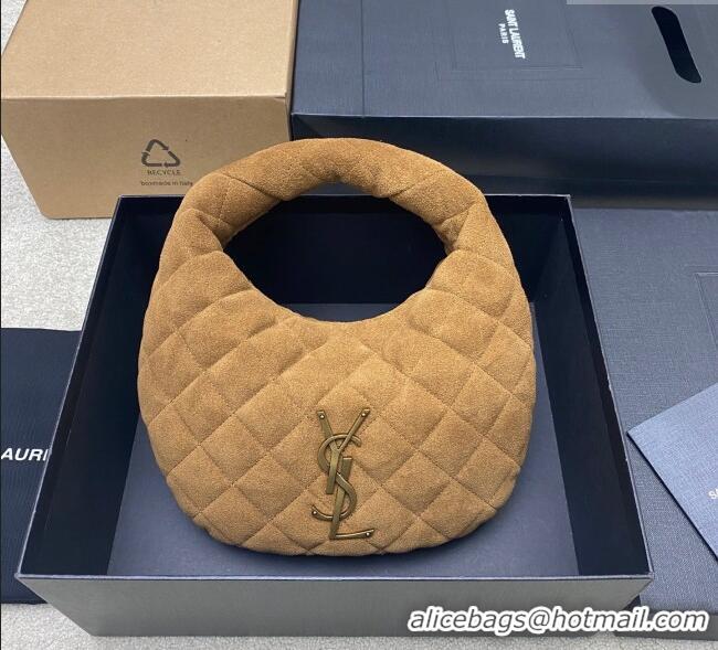 Big Discount Saint Laurent Icarino Mini Bag in Quilted Suede 851689 Caramel Cognac Brown 2025