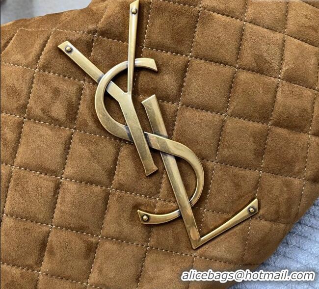 Grade Design Saint Laurent Icarino Hobo Bag in Quilted Suede 858160 Brown 2025