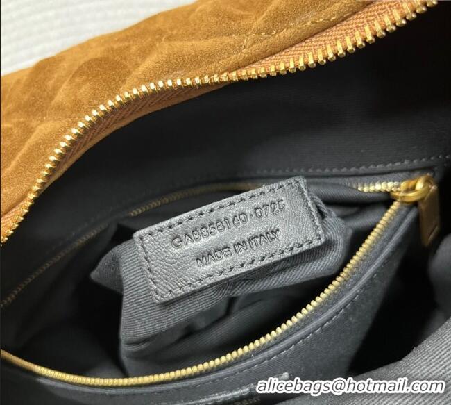 Grade Design Saint Laurent Icarino Hobo Bag in Quilted Suede 858160 Brown 2025