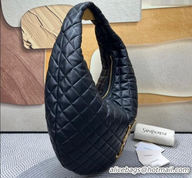 Unique Discount Saint Laurent Icarino Hobo Bag in Quilted Nappa Leather 858160 Black 2025