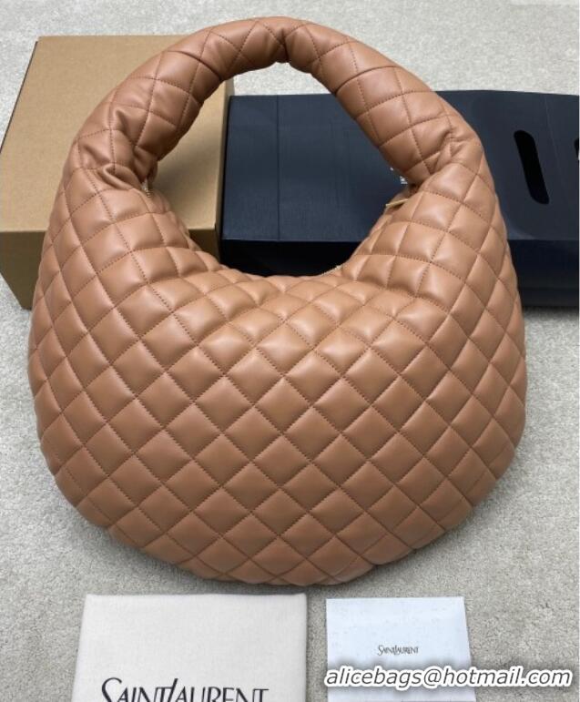 Good Product Saint Laurent Icarino Hobo Bag in Quilted Nappa Leather 858160 Rose Pink 2025