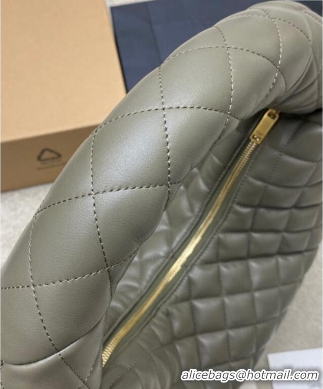 Unique Grade Saint Laurent Icarino Hobo Bag in Quilted Nappa Leather 858160 Dusty Green 2025