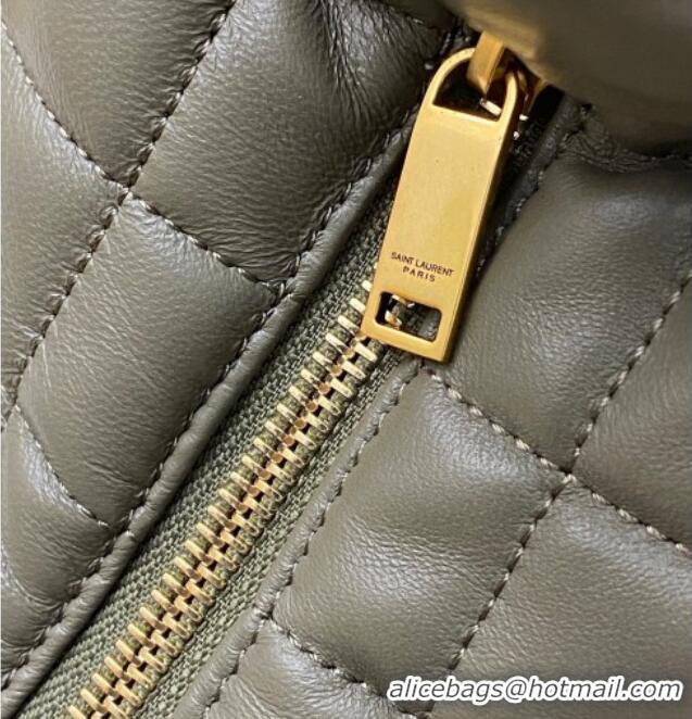 Unique Grade Saint Laurent Icarino Hobo Bag in Quilted Nappa Leather 858160 Dusty Green 2025