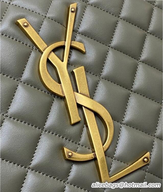 Unique Grade Saint Laurent Icarino Hobo Bag in Quilted Nappa Leather 858160 Dusty Green 2025