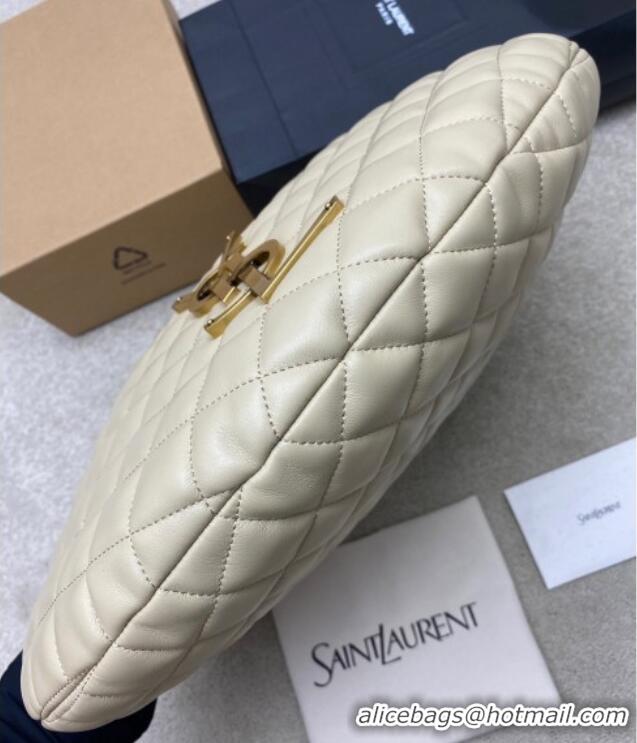 Super Quality Saint Laurent Icarino Hobo Bag in Quilted Nappa Leather 858160 Light Apricot 2025