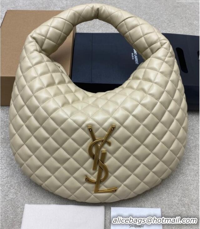 Super Quality Saint Laurent Icarino Hobo Bag in Quilted Nappa Leather 858160 Light Apricot 2025