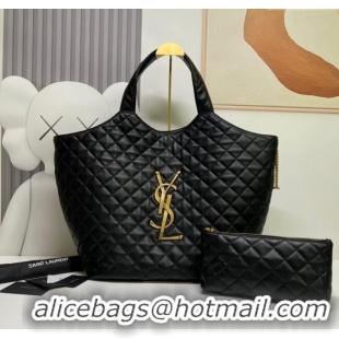 Best Price Saint Laurent Icare Maxi Shopping Bag in Quilted Nappa Leather 698651 Black 2025