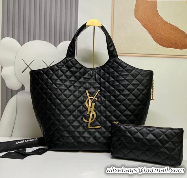 Best Price Saint Laurent Icare Maxi Shopping Bag in Quilted Nappa Leather 698651 Black 2025