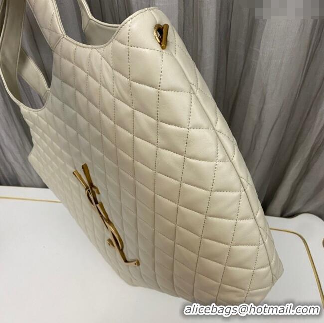Well Crafted Saint Laurent Icare Maxi Shopping Bag in Quilted Nappa Leather 698651 White 2025