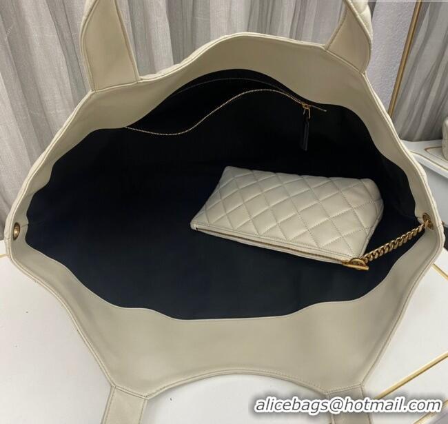 Well Crafted Saint Laurent Icare Maxi Shopping Bag in Quilted Nappa Leather 698651 White 2025