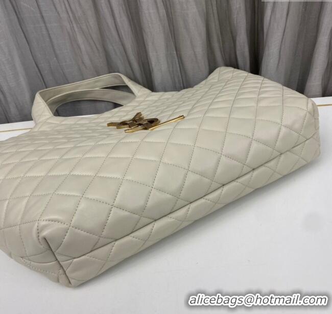 Well Crafted Saint Laurent Icare Maxi Shopping Bag in Quilted Nappa Leather 698651 White 2025