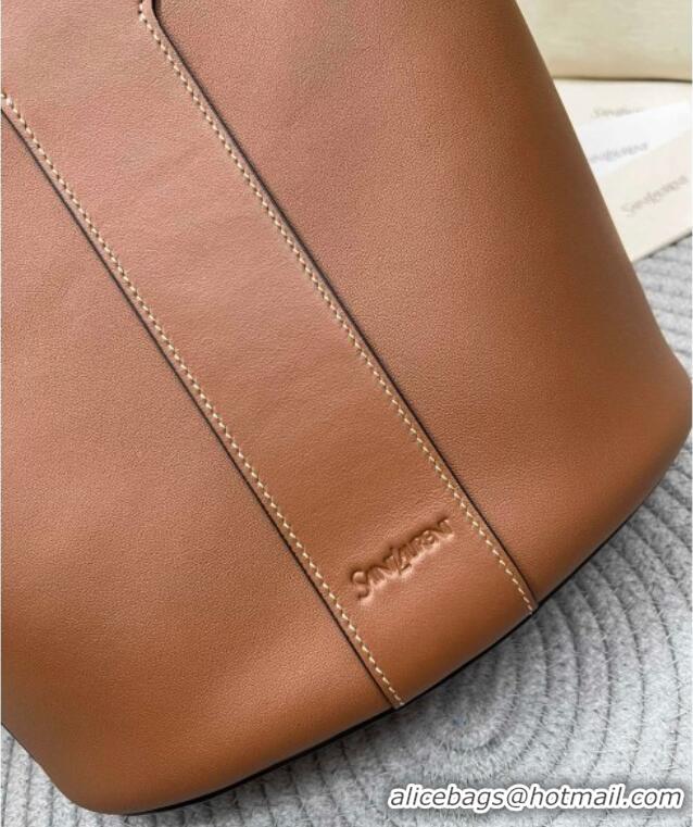 Super Quality Saint Laurent Y Top Handle Bucket Bag in Leather 840891 Brick Brown 2025