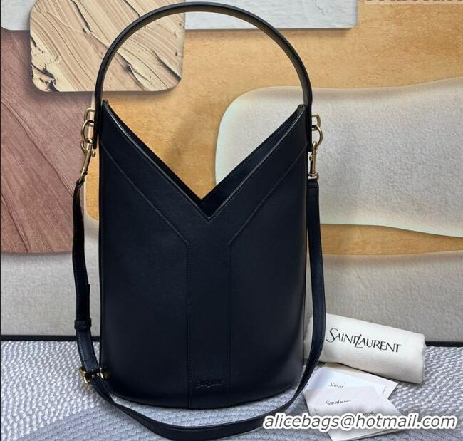 Buy Cheap Saint Laurent Y Top Handle Bucket Bag in Leather 840891 Black 2025