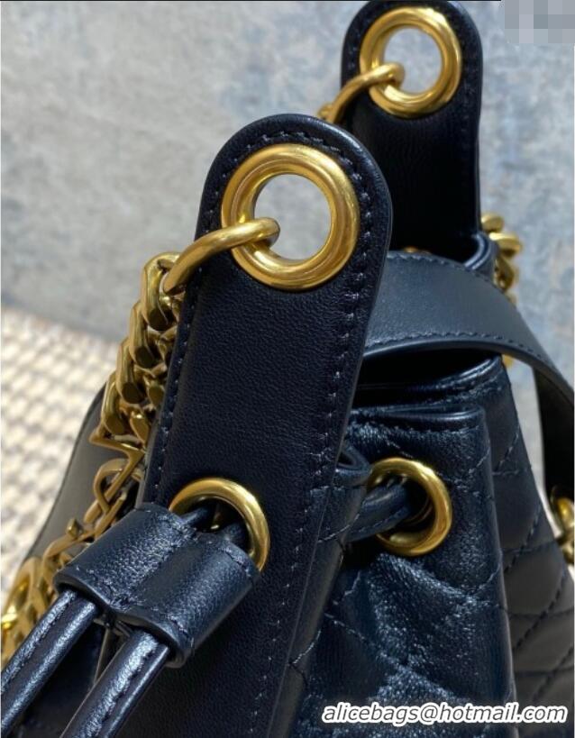 Top Quality Saint Laurent Cassandre Bucket Bag in Lambskin Leather 840886 Black 2025