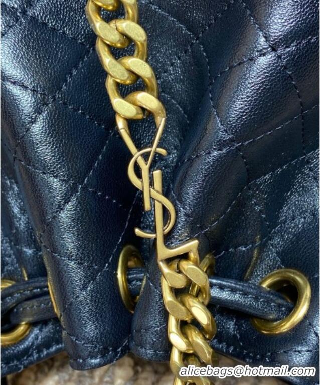 Top Quality Saint Laurent Cassandre Bucket Bag in Lambskin Leather 840886 Black 2025