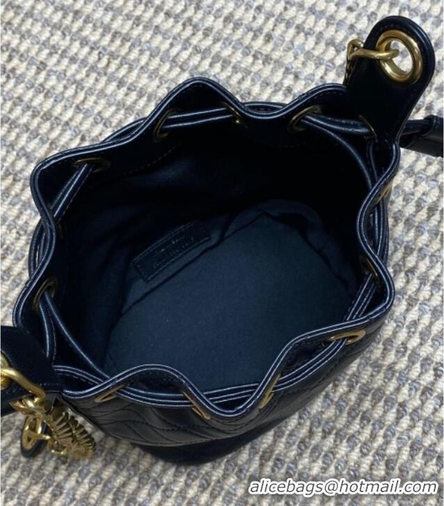 Top Quality Saint Laurent Cassandre Bucket Bag in Lambskin Leather 840886 Black 2025