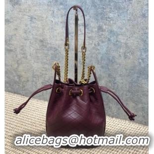 Best Discount Saint Laurent Cassandre Bucket Bag in Lambskin Leather 840886 Rouge Cabernet Burgundy 2025