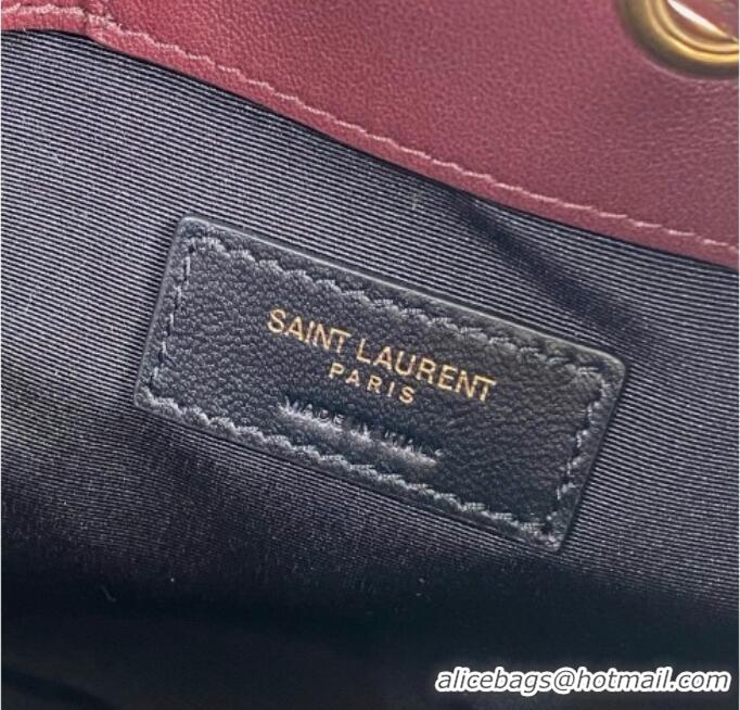 Best Discount Saint Laurent Cassandre Bucket Bag in Lambskin Leather 840886 Rouge Cabernet Burgundy 2025