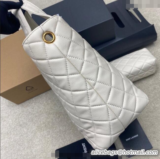 Best Quality Saint Laurent Icare Medium Shopping Bag in Quilted Nappa Leather 858191 White 2025