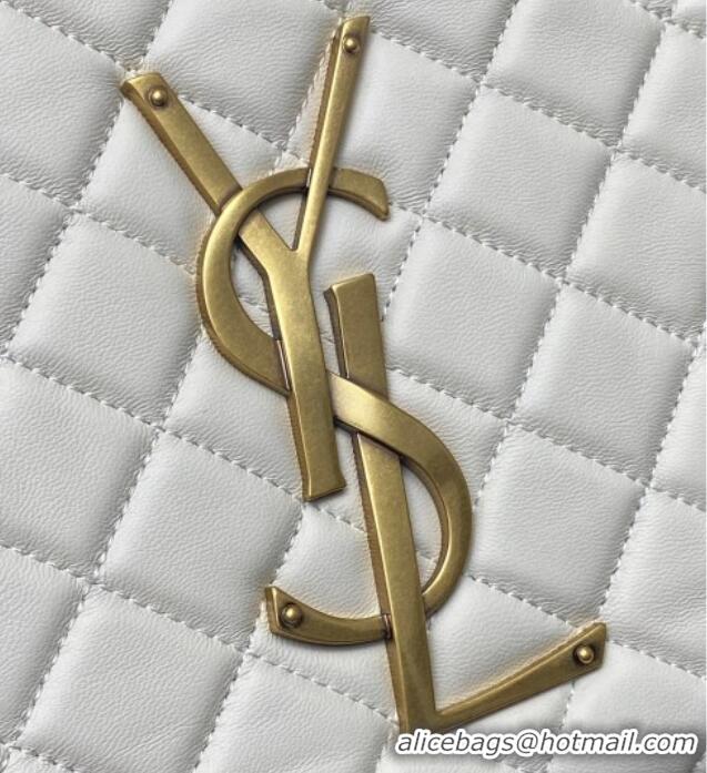 Best Quality Saint Laurent Icare Medium Shopping Bag in Quilted Nappa Leather 858191 White 2025
