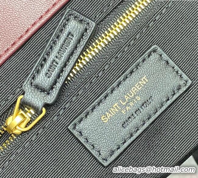 Buy Fashionable Saint Laurent Icare Medium Shopping Bag in Quilted Nappa Leather 858191 Burgundy 2025