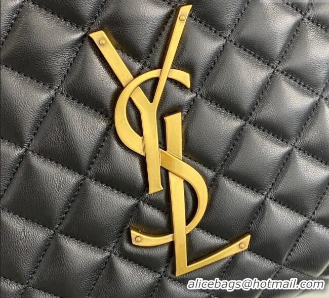 Top Grade Saint Laurent Icare Medium Shopping Bag in Quilted Nappa Leather 858191 Black 2025