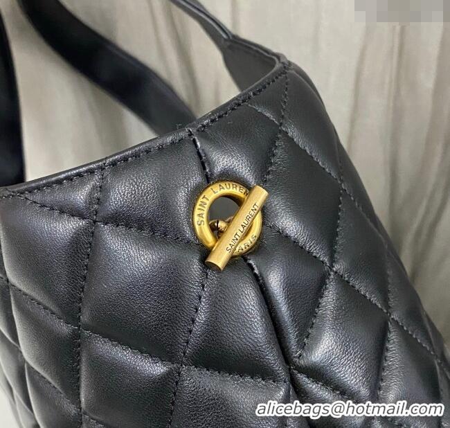 Top Grade Saint Laurent Icare Medium Shopping Bag in Quilted Nappa Leather 858191 Black 2025