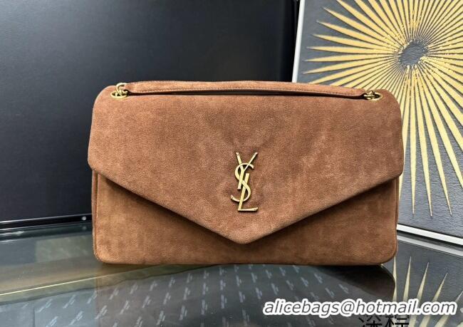 Best Grade Saint Laurent Calypso Large Bag in Suede 777399 Caramel Brown 2025