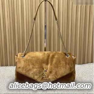Good Taste Saint Laurent Calypso Large Bag in Suede 777399 Brown 2025