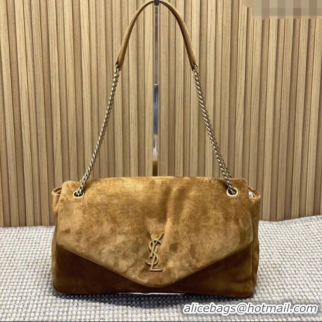 Good Taste Saint Laurent Calypso Large Bag in Suede 777399 Brown 2025