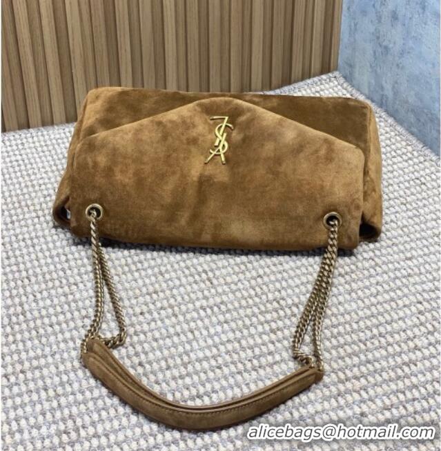Good Taste Saint Laurent Calypso Large Bag in Suede 777399 Brown 2025